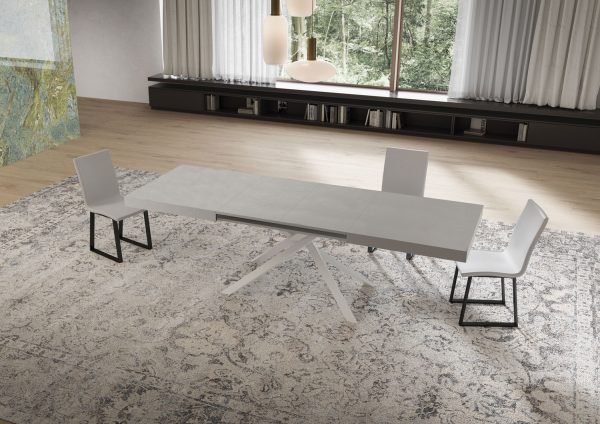 Tavolo allungabile 90x160/420 cm Niket cashmere gambe bianche - immagine 3
