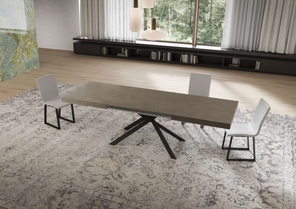 Tavolo allungabile 80x160/244 cm Niket tortora gambe antracite - immagine 3