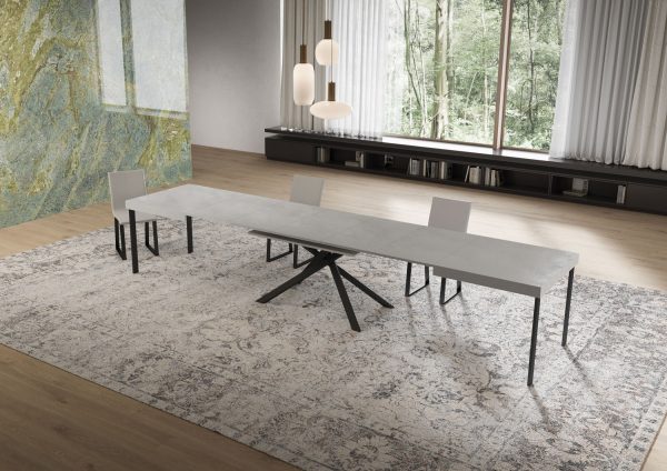Tavolo allungabile 90x160/420 cm Niket cashmere gambe antracite - immagine 4