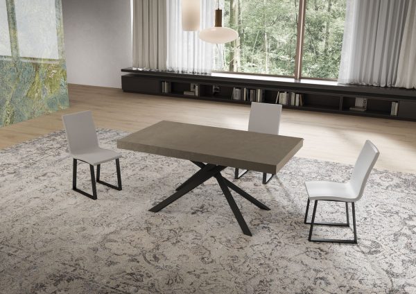Tavolo allungabile 80x160/244 cm Niket tortora gambe antracite - immagine 2