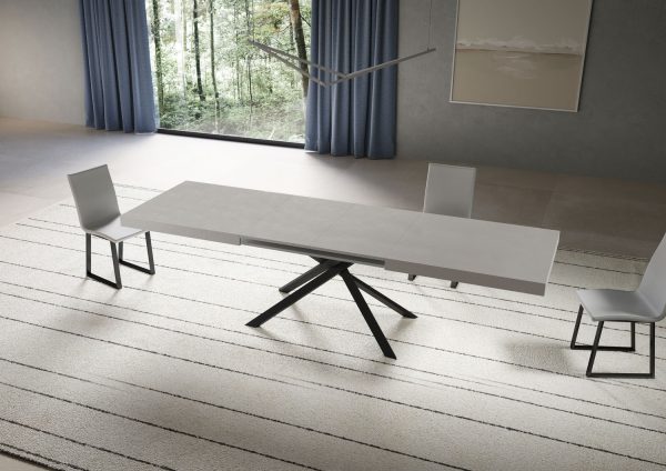 Tavolo allungabile 90x200/304 cm Niket cashmere gambe antracite - immagine 3