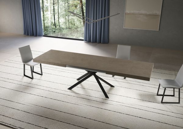 Tavolo allungabile 90x180/284 cm Niket tortora gambe antracite - immagine 3