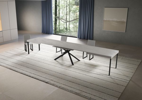 Tavolo allungabile 90x180/440 cm Niket cashmere gambe antracite - immagine 4