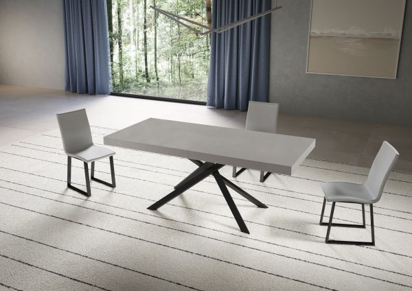 Tavolo allungabile 90x200/304 cm Niket cashmere gambe antracite - immagine 2