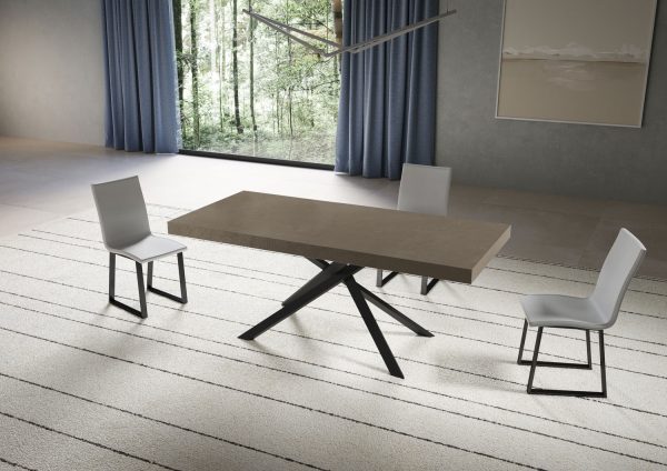 Tavolo allungabile 90x180/284 cm Niket tortora gambe antracite - immagine 2
