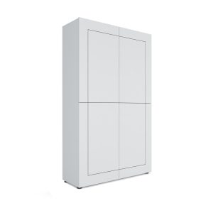 Credenza alta 4 ante 100x35x165 cm Elios bianco lucido