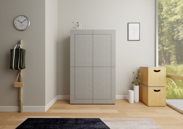 Credenza alta 4 ante 100x35x165 cm Elios cashmere - immagine 2