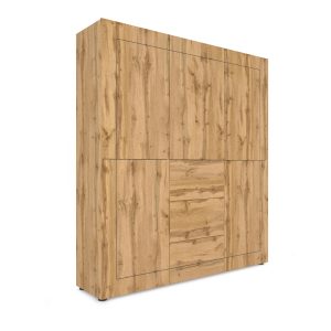 Credenza alta 5 ante/3 cassetti 150x35x165 cm Elios quercia natura