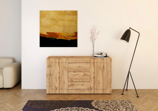 Madia 2 ante/3 cassetti 150x40x83,5 cm Elios quercia natura - immagine 2