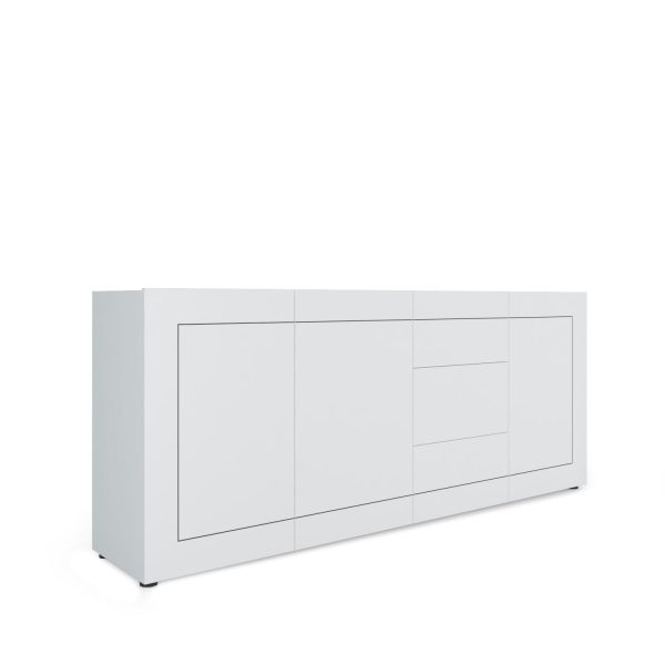 Madia 3 ante/3 cassetti 200x40x83,5 cm Elios bianco lucido