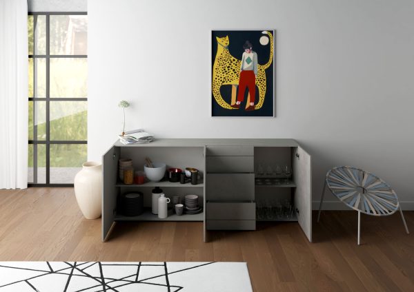 Madia 3 ante/3 cassetti 200x40x83,5 cm Elios cashmere - immagine 3