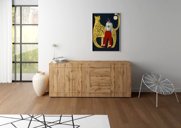 Madia 3 ante/3 cassetti 200x40x83,5 cm Elios quercia natura - immagine 2