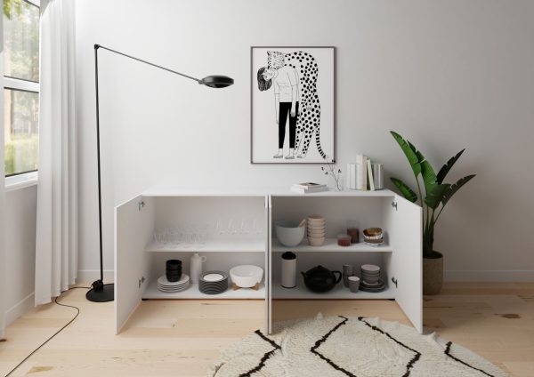 Madia 4 ante 200x40x83,5 cm Elios bianco lucido - immagine 3