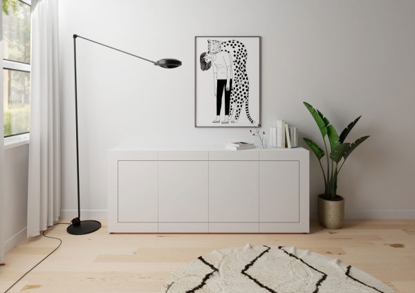 Madia 4 ante 200x40x83,5 cm Elios bianco lucido - immagine 2