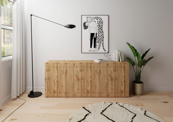 Madia 4 ante 200x40x83,5 cm Elios quercia natura - immagine 2